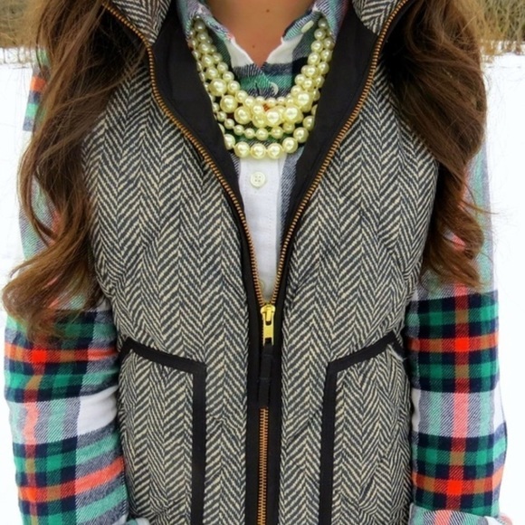 J. Crew Excursion Herringbone Puffer Vest - Picture 8 of 9